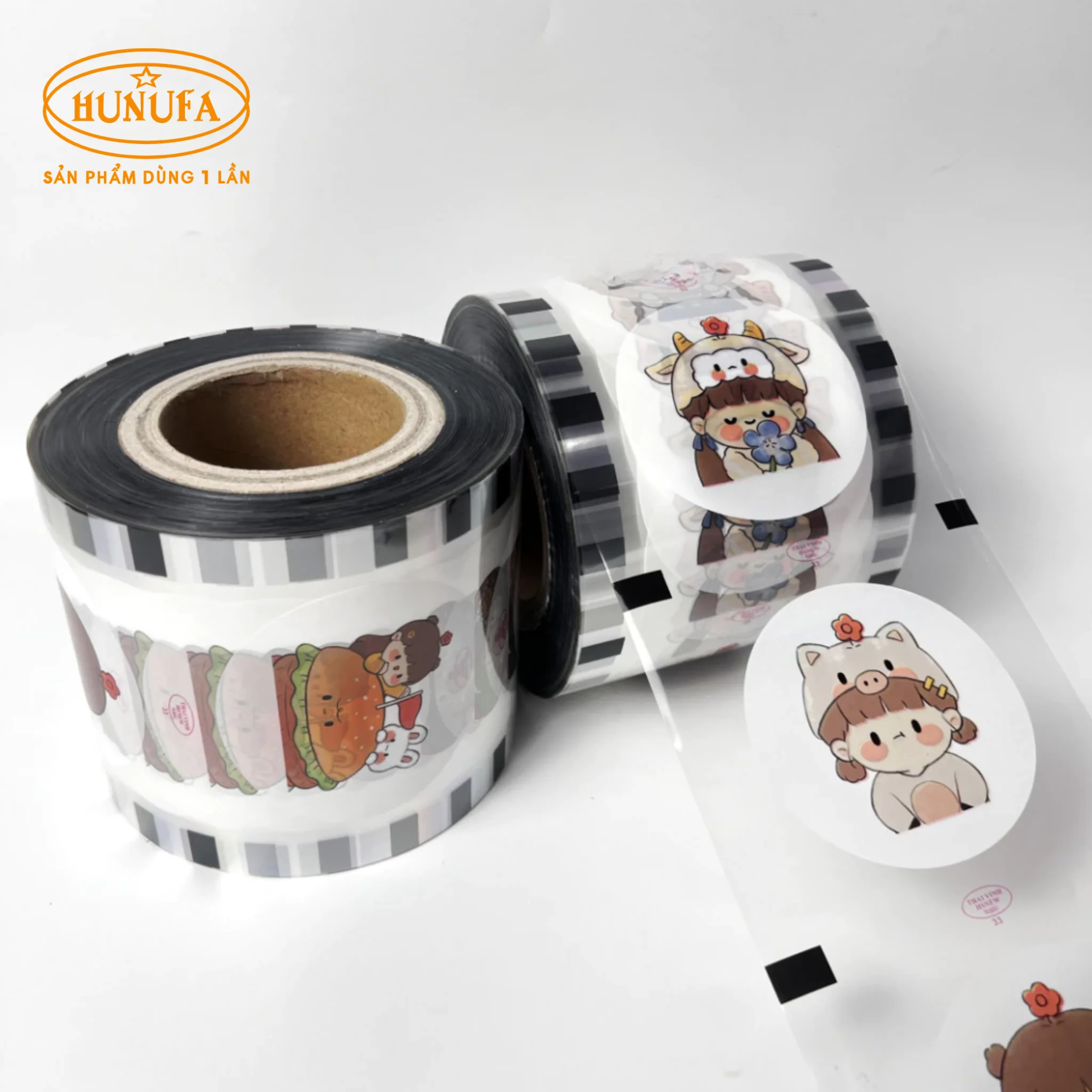 In cuộn màng ép ly, logo dập ly trà sữa đẹp, giá sỉ