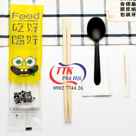 In túi combo muỗng đũa tăm giấy dùng 1 lần - Ảnh 5