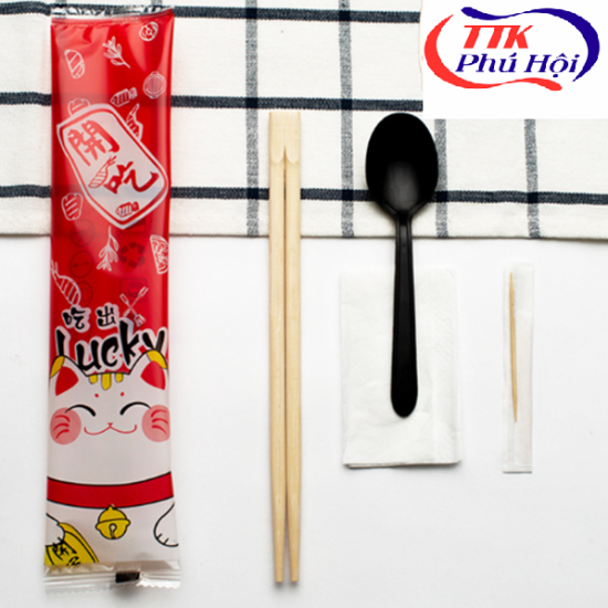 In vỏ combo muỗng đũa tăm giấy nhà hàng - Ảnh 3
