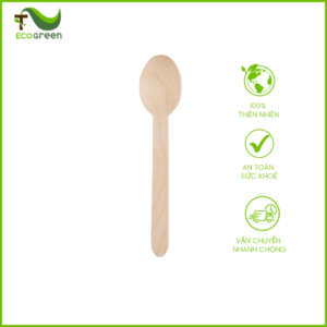 Muỗng gỗ dùng 1 lần – 16cm