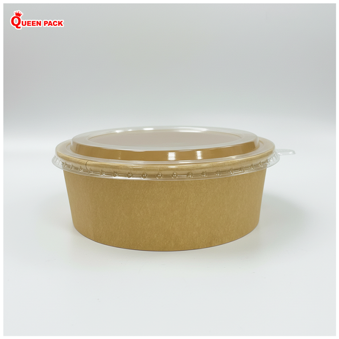 Tô giấy kraft 1500ml – nắp trong OPS chịu nhiệt