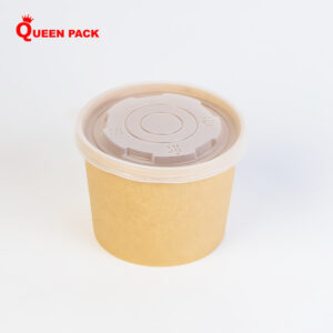 Tô/bát giấy kraft 500ml (17Oz) nắp PP