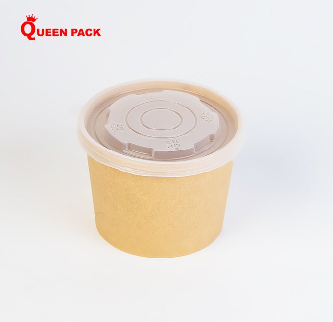 Tô/bát giấy kraft 500ml (17Oz) nắp PP